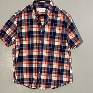 Goodfellow & Co Men's Checkered Button Down Shirt - Navy, Red, White